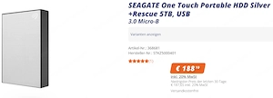 5TB externe Festplatte Seagate One Touch neuwertig silber Bild 2