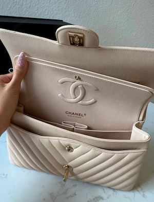 Chanel Classic flap bag chevrons  Bild 5