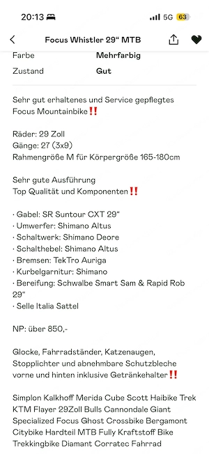 Focus Whistler 29" MTB Bild 5