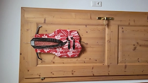 Baumwoll-Gilet mit Ledereinsatz