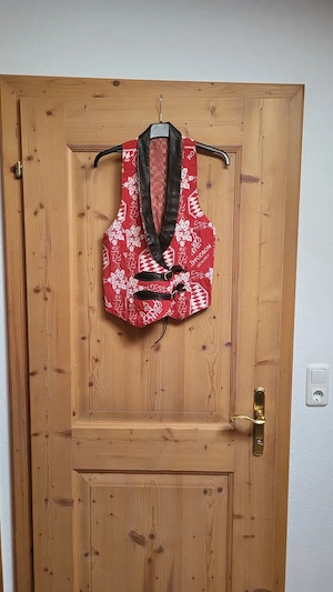 Baumwoll-Gilet mit Ledereinsatz