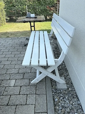 Gartenbank Holz weiß