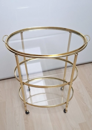 antiker Servierwagen Gold Bild 4