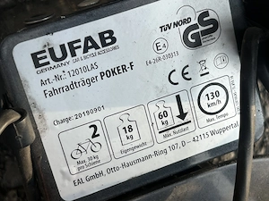 Fahrradträger  EUFAB  Bild 5