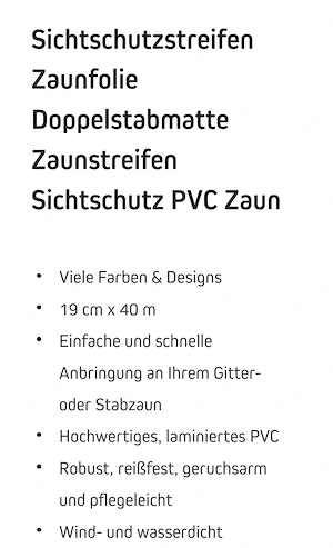 PVC Sichtschutzstreifen, grau Bild 8
