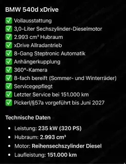Bmw 540d xdrive M Sport