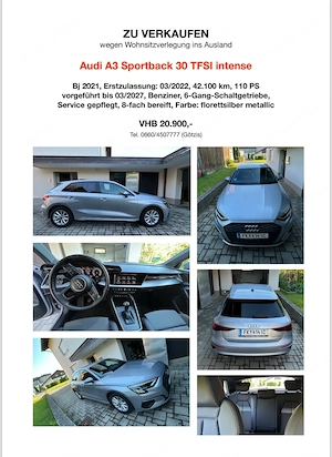 Audi A3 Sportback 30 TFSI Intense Bild 4
