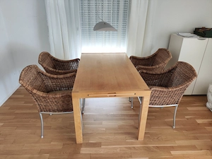 Hochwertiger Esstisch aus Holz mit 4 Stühlen