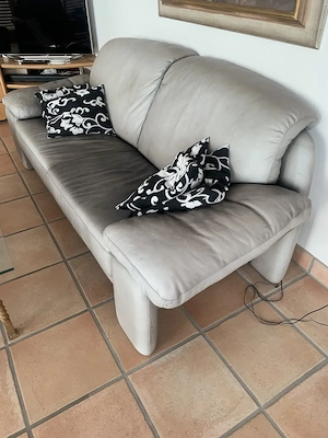 Leder Couch mit 2 Sesseln  und einer 2 er Bank Bild 2