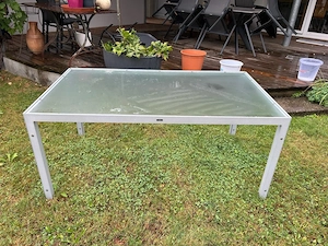 Tischgarnitur Alu Glastisch mit 4 Stühlen für Terrasse Garten Outdoor Bild 6