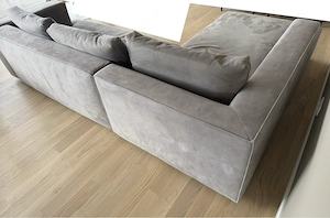 Wohnlandschaft   Couch in neutralem Grau Bild 4