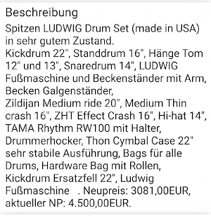 Ludwig Schlagzeug Set Bild 2