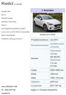 mazda 2 zu verkaufen 