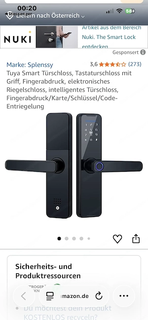 Tuya elektrisches tührschloss Bild 5