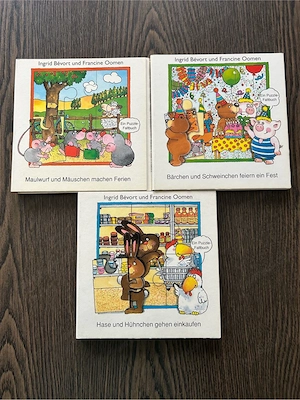 3 Pappbücher Puzzle-Faltbuch