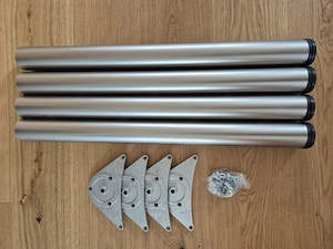 4 Tischbeine, Möbelfuß-Set inkl. Montagezubehör