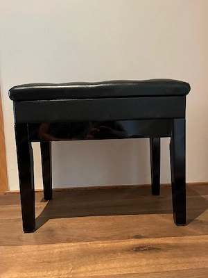 Klavierbank schwarz mit Staufach Bild 4