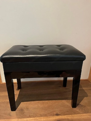 Klavierbank schwarz mit Staufach Bild 3