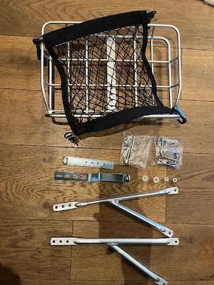 Frontgepäckträger, -Korb, Metall, mit Gepäcknetz, für 20 Zoll Fahrräder Bild 5