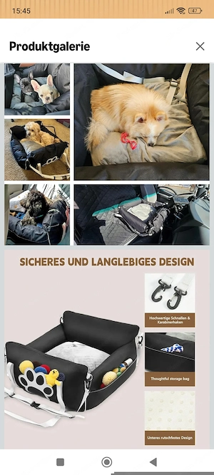 Hunde-Sitz fürs Auto neu! Bild 2
