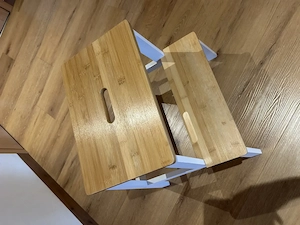 Tritthocker Holz Weiß