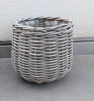 Blumentopf Rattan natur