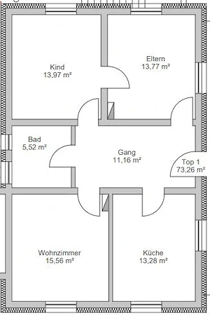 3 Zimmer Erdgeschosswohnung in einem 2 Parteienhaus mit Parkplatz in ruhiger Wohngegend