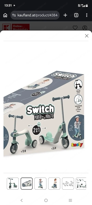Smoby Kinderroller 2in1 Funktion Bild 2