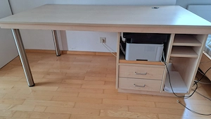 Schreibtisch Vollholz Tischlerarbeit Bild 2