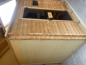 Außen Sauna - Isolierte Blockbohlen-Sauna mit neuem 9 kW Ofen Bild 2