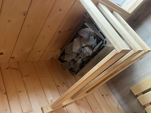 Außen Sauna - Isolierte Blockbohlen-Sauna mit neuem 9 kW Ofen Bild 6