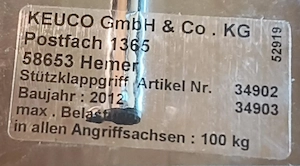 KEUCO PLAN Care Stützklappgriff WC 850 mm   UNBENUTZT Bild 2