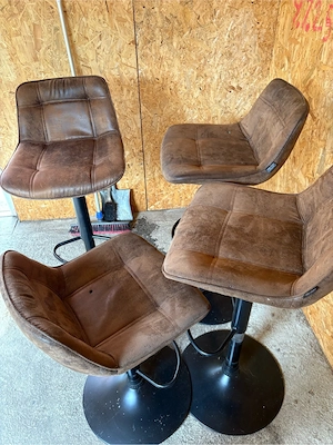 4x Barhocker   Tresenhocker in Braun   Vintage-Look Bild 2