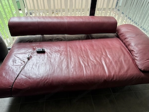 VK meine alte echter leder Couch ,Bettfunktion mit Elektromotor