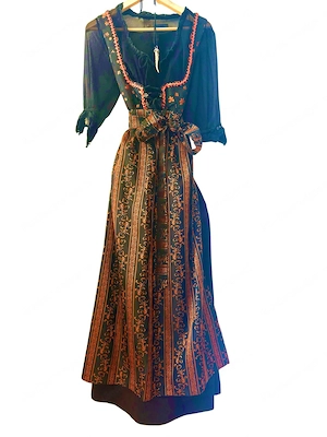 Dirndl schwarz-orange maxi Gr 40 inkl Bluse 
