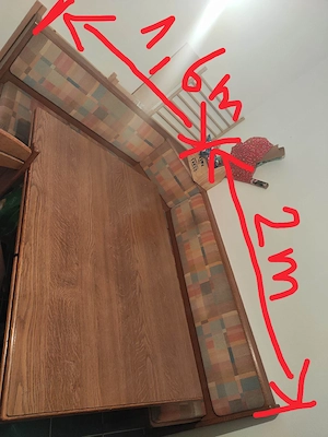 Eckbank mit Tisch und 2 Stühle  Bild 2
