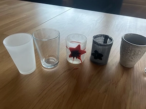 Teelichthalter + kleine Vasen, 8 Stück Bild 2