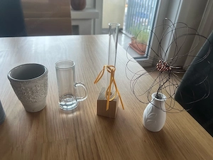 Teelichthalter + kleine Vasen, 8 Stück Bild 3