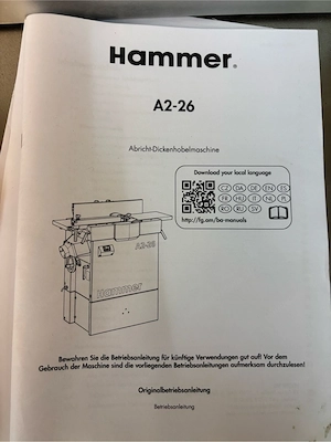 Hammer A2-26 Dickenhobelmaschine Bild 4
