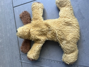 Stofftier Hund braun Schlappohren Bild 4