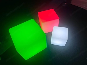 LED Leuchtwürfel 3er-Set auch für den Aussenbereich mit Akku