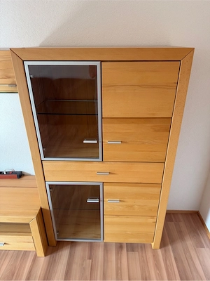 Wohnwand Massiv Kernbuche Bild 2