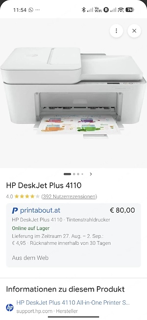Drucker HP DeskJet Plus 4110 Bild 2