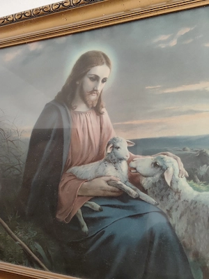 Heiligenbild mit Rahmen ca . 130 x 60 zu verschenken  Bild 2