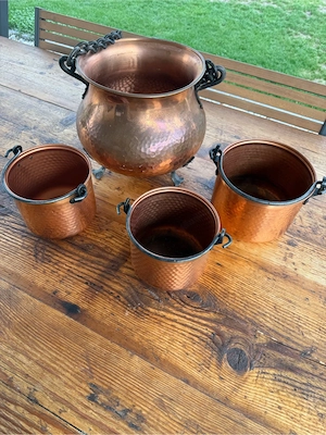 Kupfer Kessel Töpfe Deko Bild 3
