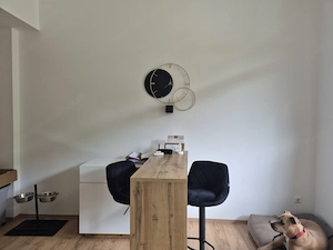 Barmöbel + Hocker;  Sideboard ELDIR mit ausklappbarer Bar   weiß & Eiche Bild 3