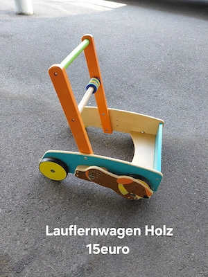 Lauflernwagen,  Laufrad Holz  Bild 3