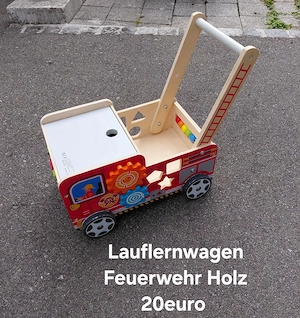 Lauflernwagen,  Laufrad Holz  Bild 2