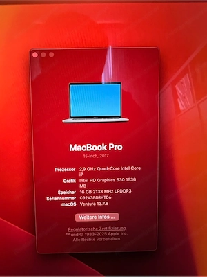MacBook Pro 15" (2017) | i7 2.9GHz | 16GB RAM | 512GB SSD | Radeon Pro 560 | Top Zustand Bild 3