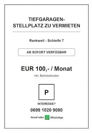 Tiefgaragen Stellplatz RANKWEIL